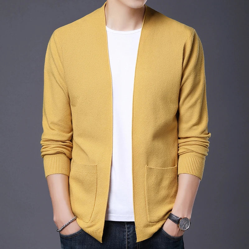 Knitted Cardigan for Men's Casual Comfortable and Versatile At Home Men's Knitted Cardigan