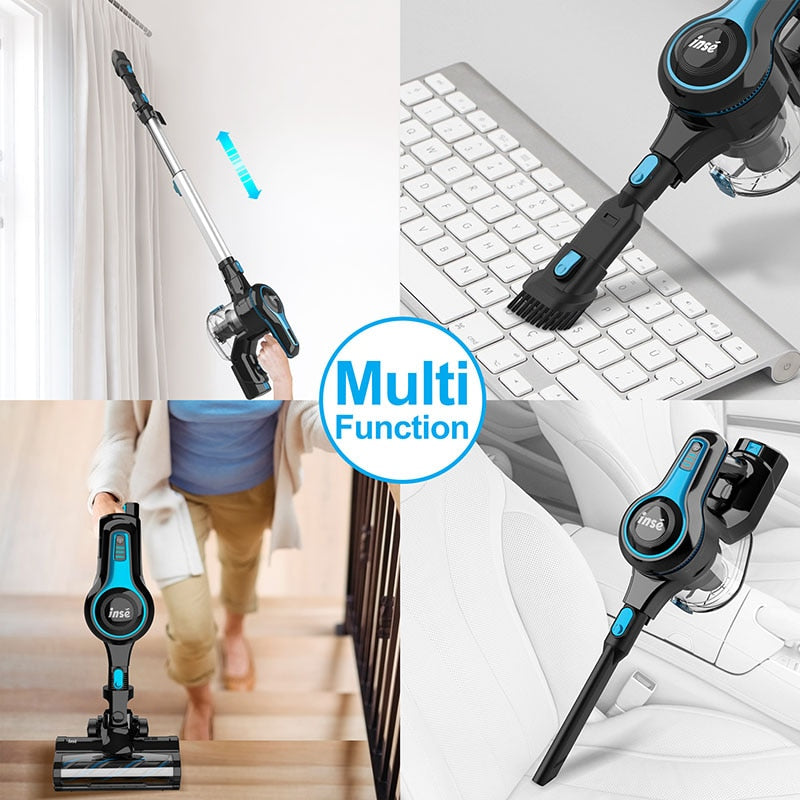 Cordless Vacuum Cleaner 12Kpa 130W Lightweight Stick Vacuum Cleaner Up to 40Mins Runtime 2200mAh Rechargeable Battery 6-in-1