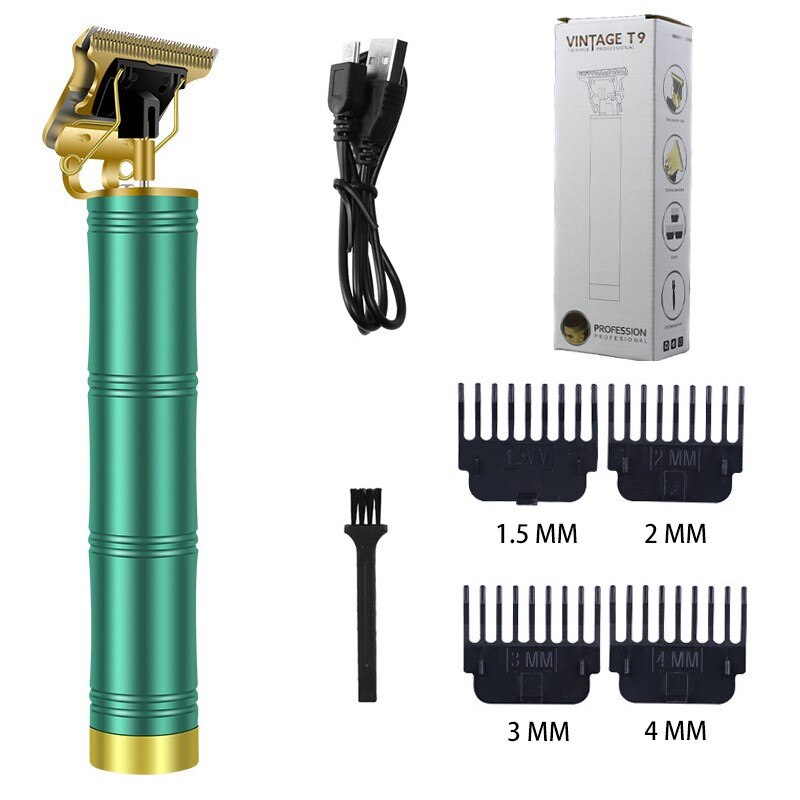 Electric Shaver for Man Direct Charge Hair Clipper Professional Wireless Beard Trimmer T9 Simple Retro Engraving Bald Razor