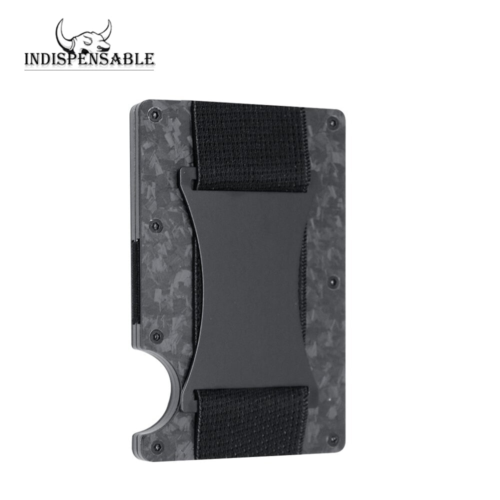 Forged Carbon Fiber Minimalist Slim Wallet Carteira for Men Cartera Tarjetero Hombre RFID Cashback Credit Card Holder Luxury