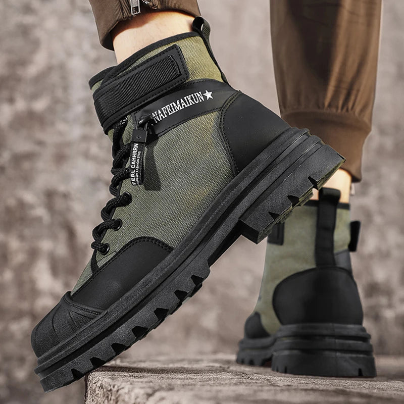 Outdoor shell head wrapped Martin boots, anti-collision work attire boots, large toe shoes, motorcycle boots, casual trendy shoe