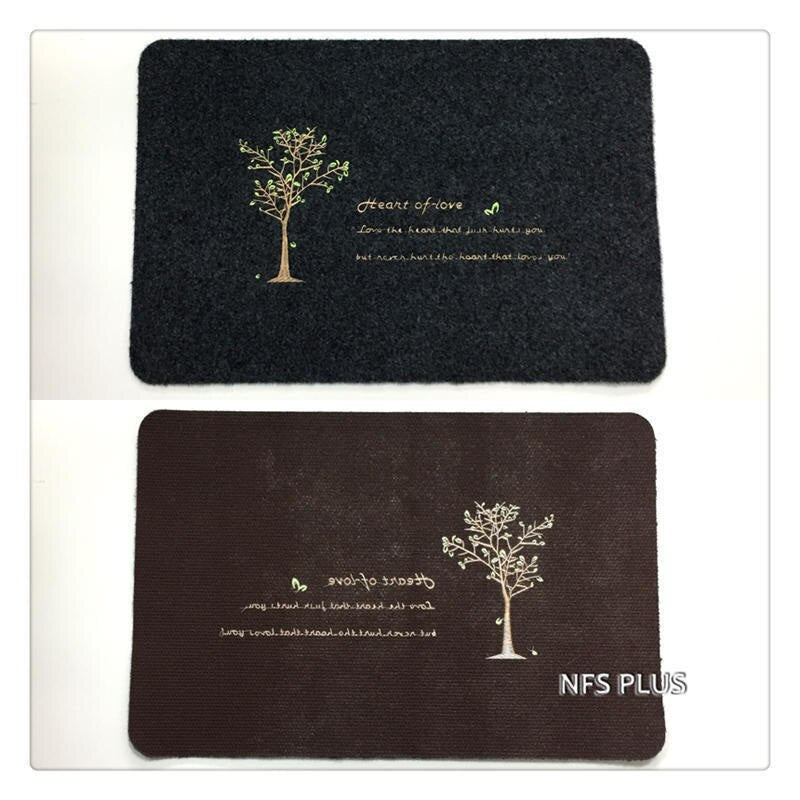 Polyester Front Door Mat 40x60cm Embroidered Printed TPR Anti-Slip Floor Mat Durable Home Outdoor Decorative Entrance Doormat
