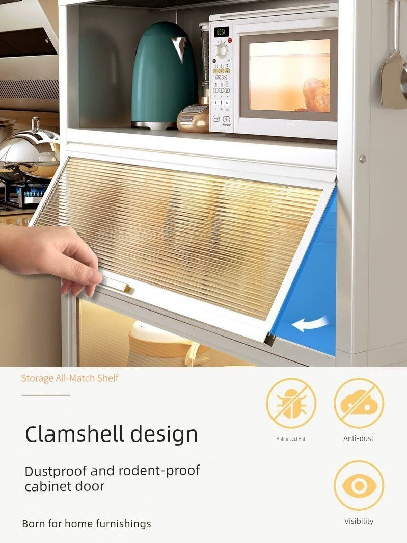 Kitchen Shelf with Cabinet Door Multi-Layer Oven Appliances