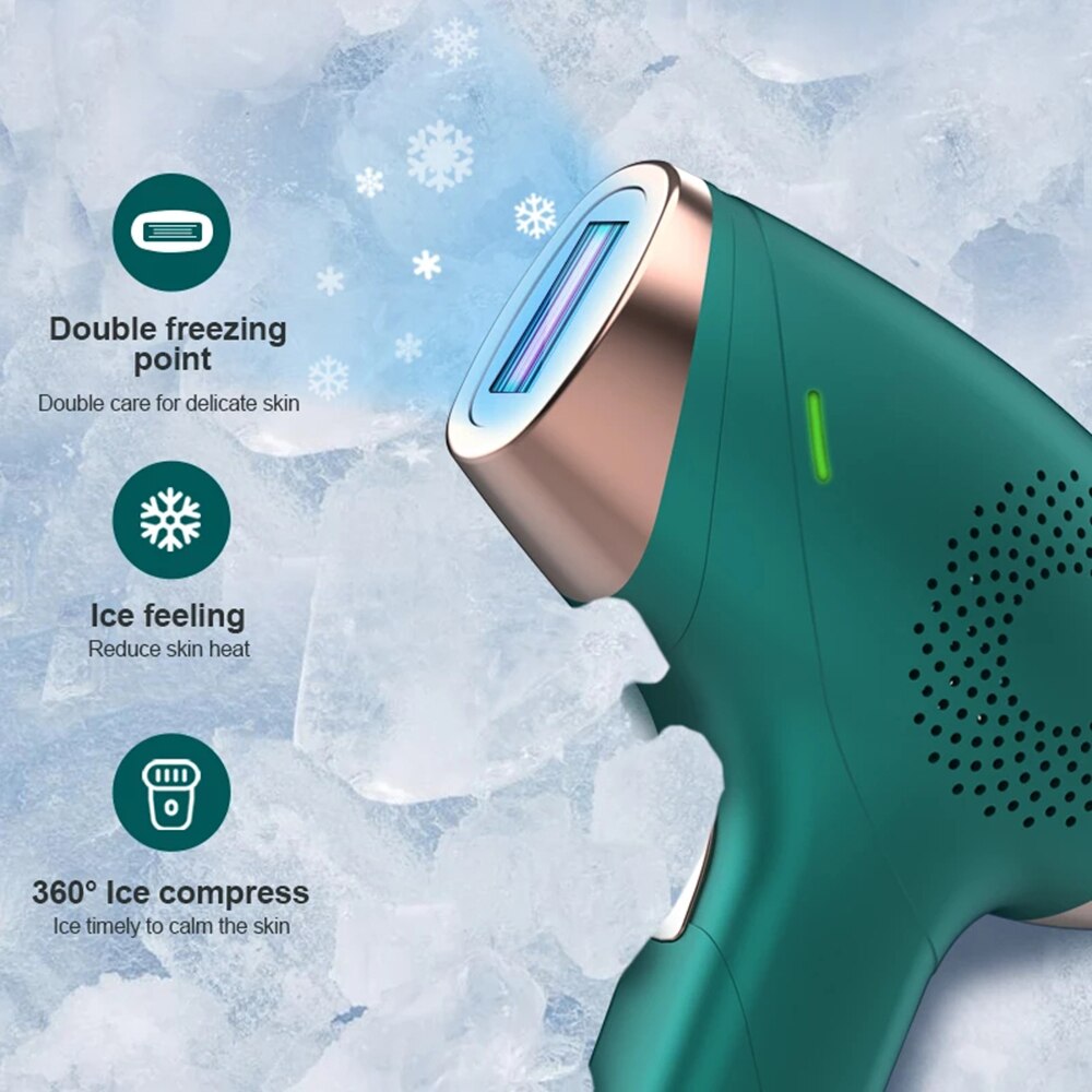 Double Freezing Point Painless Hair Removal IPL Laser for Women Permanent Legs Skin Facial Diode Rejuvenation Ice Cool Depilator