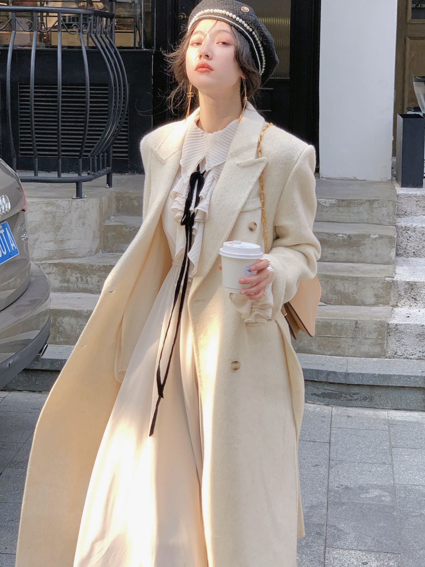 Autumn New Women Elegant Midi Retro French Style A Line  Ruffles Dress Female Vestdios Vintage Fashion  Party Prom Clothes