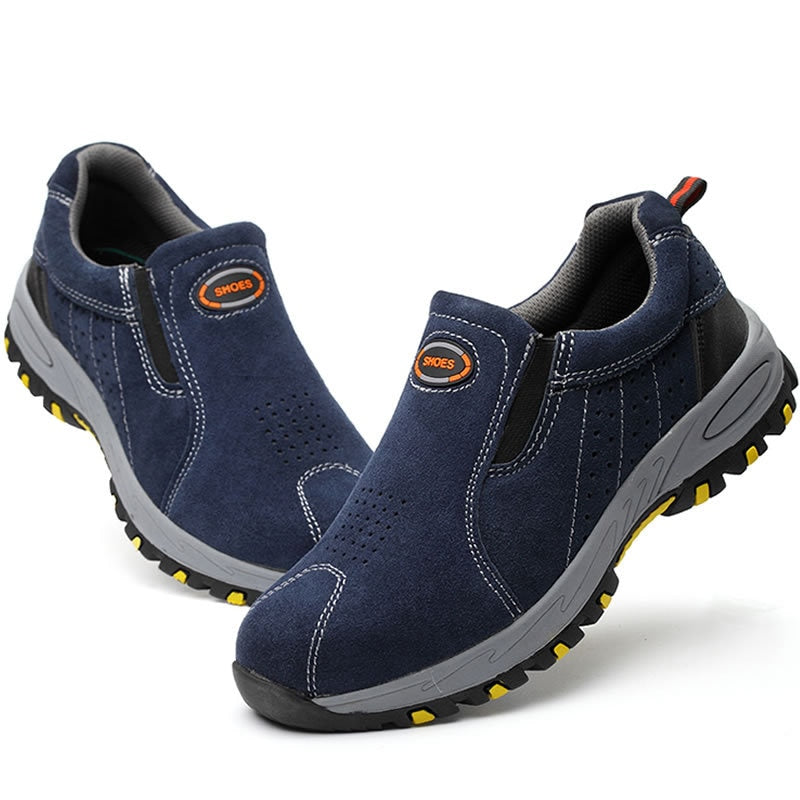 Labour Protection Safety  Work Boots Anti-Smashing Anti-Puncture Welding Welder Industrial Steel Toe  Men Slip On