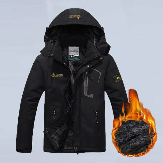 Man's Winter Waterproof Fur Warm Jackets Fishing Windproof Outdoor Skiing Hood Climb Camping Trekking Hiking Coat 6XL Oversized