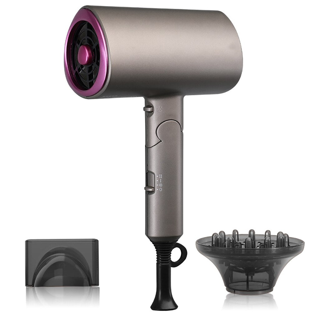 Blue Light Hair Dryer Negative ion Blower Powerful Strong Wind 1800W Fast Drying Lightweight with 2 Heating Speed 1 Cool Button