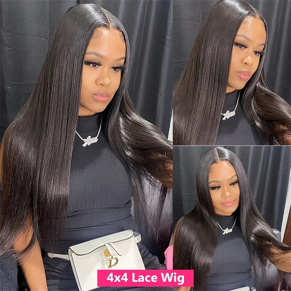 HD Transparent 13x4 13x6 Straight Lace Front Wig Brazilian Pre Plucked Lace Frontal 100% Human Hair Wigs For Women 4x4 5x5 Wig