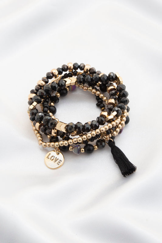 Love Coin Tassel Beaded Bracelet