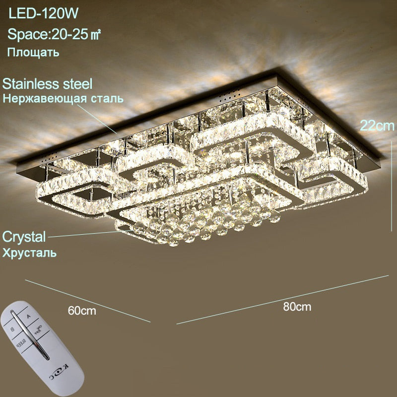 Modern crystal ceiling lights living room luxury silver ceiling light bedroom led Ceiling Lamps dining crystal Fixtures kitchen