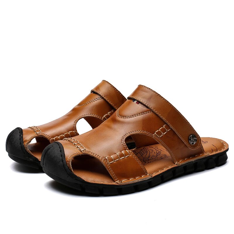 Summer Men Beach Genuine Leather High Quality Sandals Shoes Outdoor Hiking Climbing Classic Rome Comfortable Male Soft Size38-44