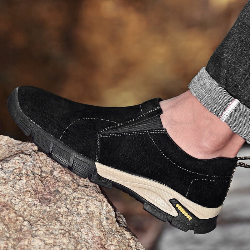 Brand Men&#39;s Shoes Genuine Leather Casual Shoes Outdoor Men&#39;s Breathable Sneakers Suede Original Men&#39;s Moccasins Loafers Sneakers