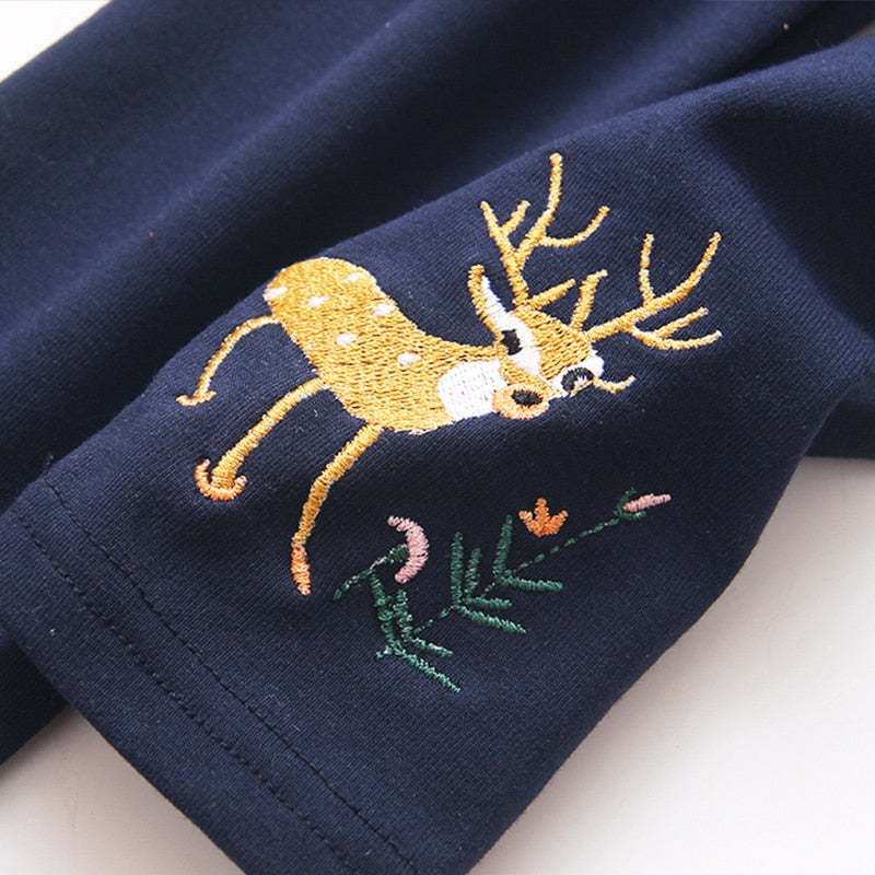 2023 Autumn Spring New Fashion 90-140cm 2 3 4 5 6 7 8 9 10 Years Children Cotton Basic Cartoon Long Leggings For Baby Kids Girl