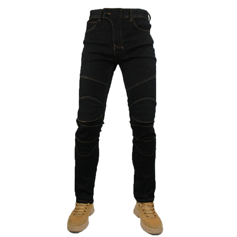 Jeans - Brand New 4 Season Motorcycle Leisure Motocross Pants Outdoor Riding Jeans With Obscure Protective Equipment Knee Gear Hip Pads
