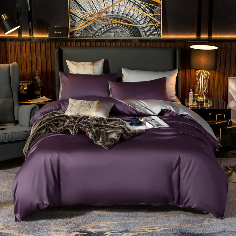 Luxury Egyptian Cotton Bedding Set Family set Twin Queen size Duvet Cover Bed Sheet and 2Pillow Shams Ultra Soft and Easy Care