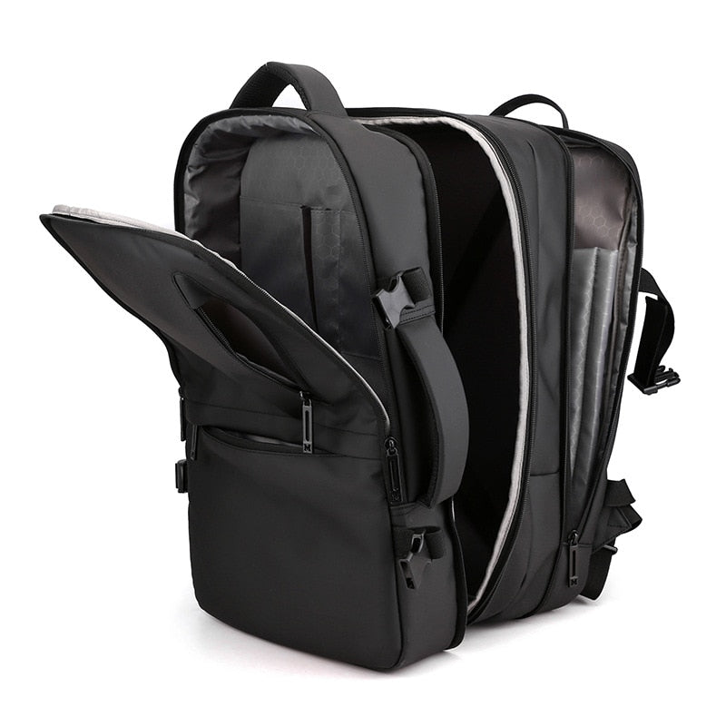 CFUN YA Luxury Expandable Travel Backpack 15.6&quot;Laptop Backpacks Anti theft Black Bagpack Men Schoolbag USB Male Bag Rucksack