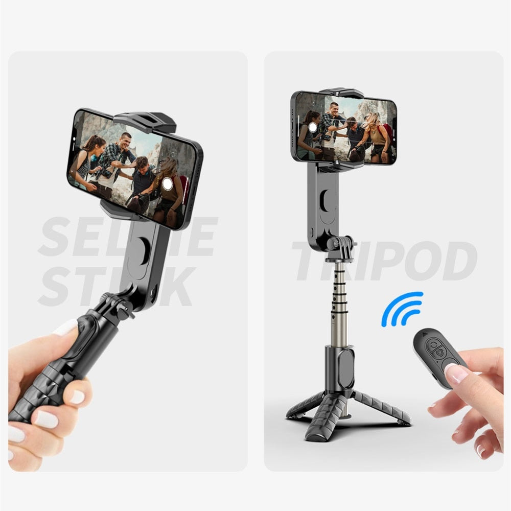 FANGTUOSI Handheld Gimbal Wireless Bluetooth Phone Gimbal Stabilizer With Fill Light Tripod Gimbal Smartphone Stabilizer Gimbal