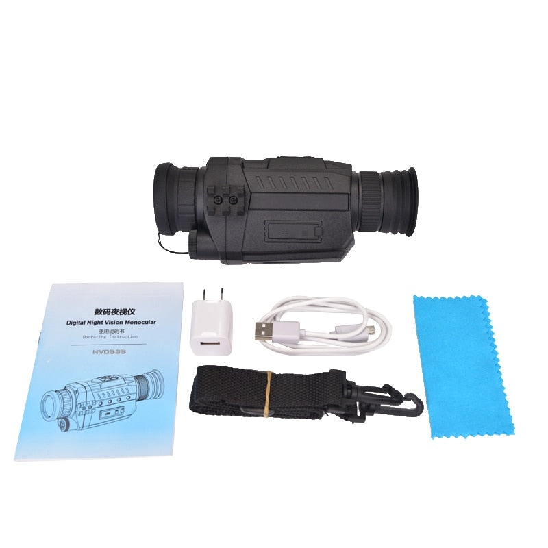 WG535 Digital Night Vision Monoculars 200m full dark DVR NIght Vision Scope 5X Optical Magnification Photo Video Hunting Cameras