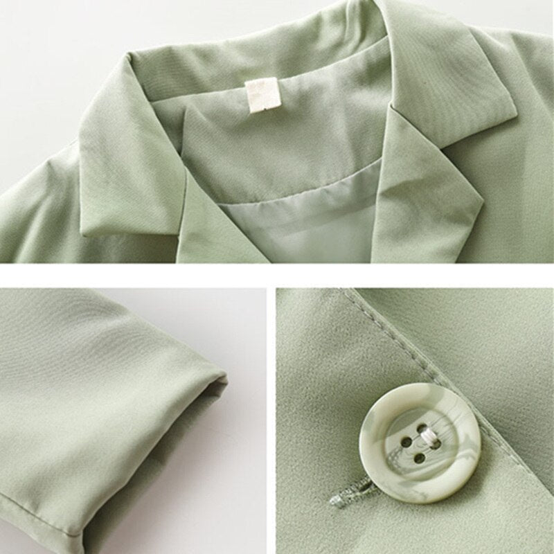 Girls Blazer Jackets Suit Children Kids Blazer+Pleated Skirt School Uniform 2Pcs Baby Spring Winter Suit Solid Color Clothes Set