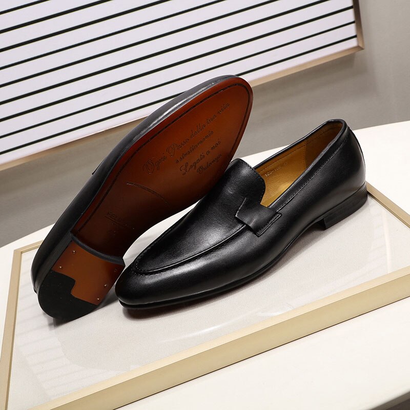 FELIX CHU Designer Fashion Mens Loafers Leather Handmade Black Brown Casual Business Dress Shoes Party Wedding Men&#39;s Footwear