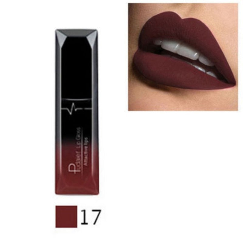 Pudaier Nude Matte Liquid Lipsticks Waterproof Long Lasting Lip Gloss Sexy Red Velvet Lip Tint Women Makeup Cosmetics Batom