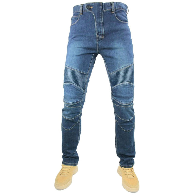 Jeans - Brand New 4 Season Motorcycle Leisure Motocross Pants Outdoor Riding Jeans With Obscure Protective Equipment Knee Gear Hip Pads