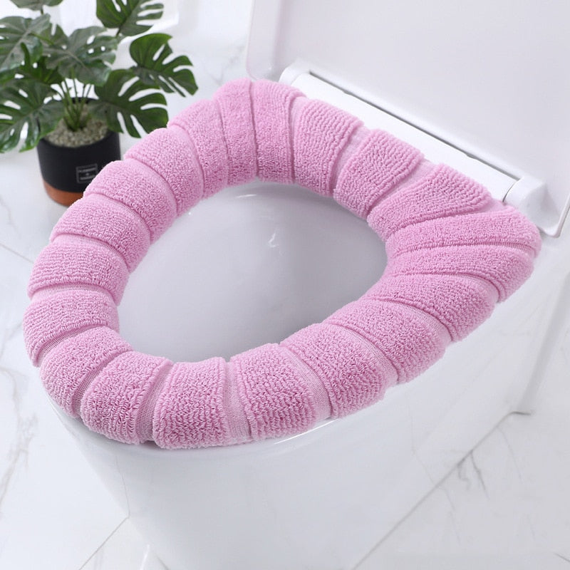 Toilet Seat Cover Home Winter Heated Washable Toilet Seat Lid Bathroom Supplies Soft Toilet Pad Case Waterproof Bathroom Cover