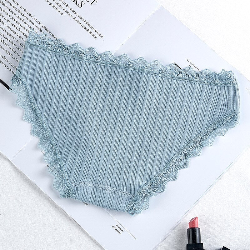 3Pcs Cotton Panties Female Underpants Sexy Panties For Women Lace Briefs Underwear Comfortable Ladies Pantys Lingerie 6 Color