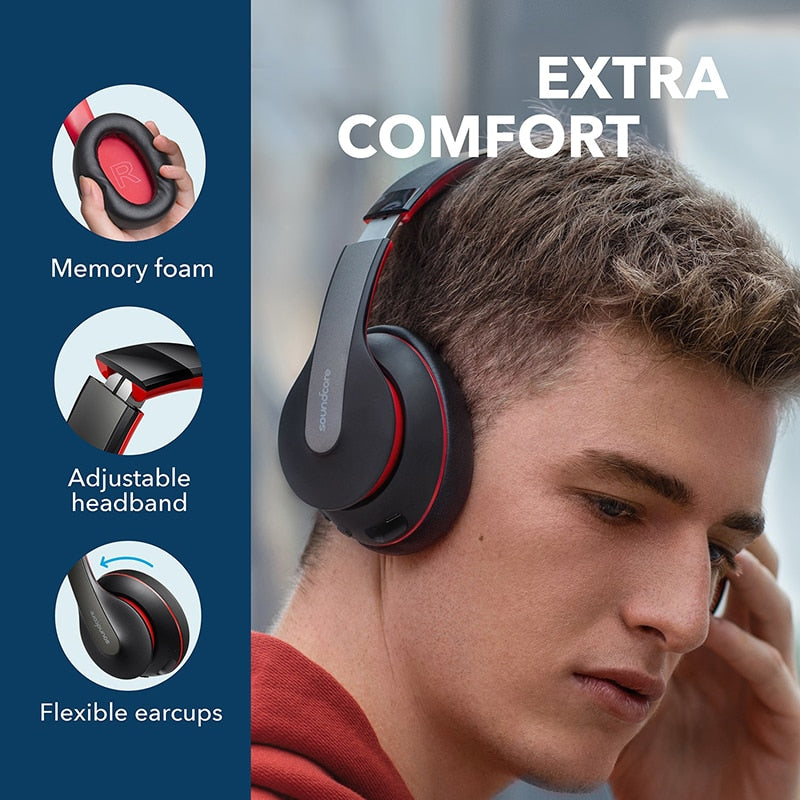 Anker Soundcore Life Q10 Wireless Bluetooth Headphones, Over Ear and Foldable, Hi-Res Certified Sound, 60-Hour Playtime