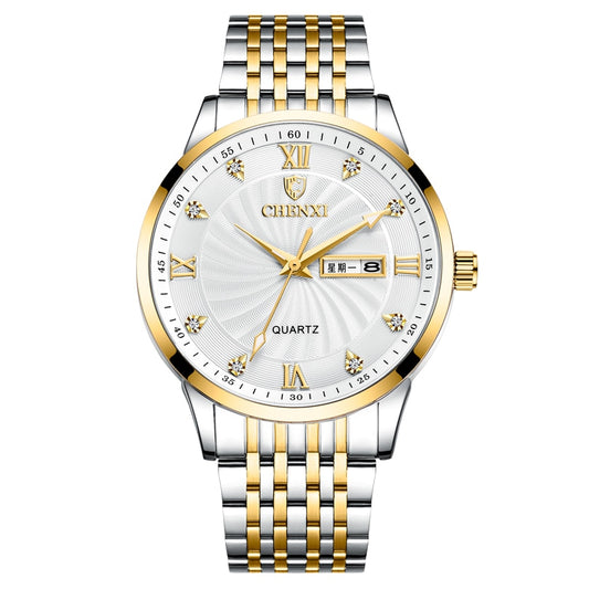 CHENXI New Couple Watches Luxury Brand Women or Men Watches Quartz Date week Clock Wristwatches Female Waterproof Montre Femme
