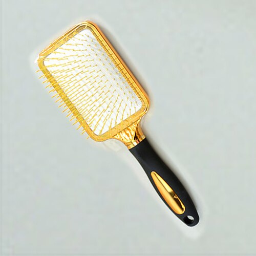 Hair Comb Scalp Massage Gold Plating Luxury Comb Hairbrush Nylon Women Curly Detangle Hair Brush Salon Hairdressing Styling Tool