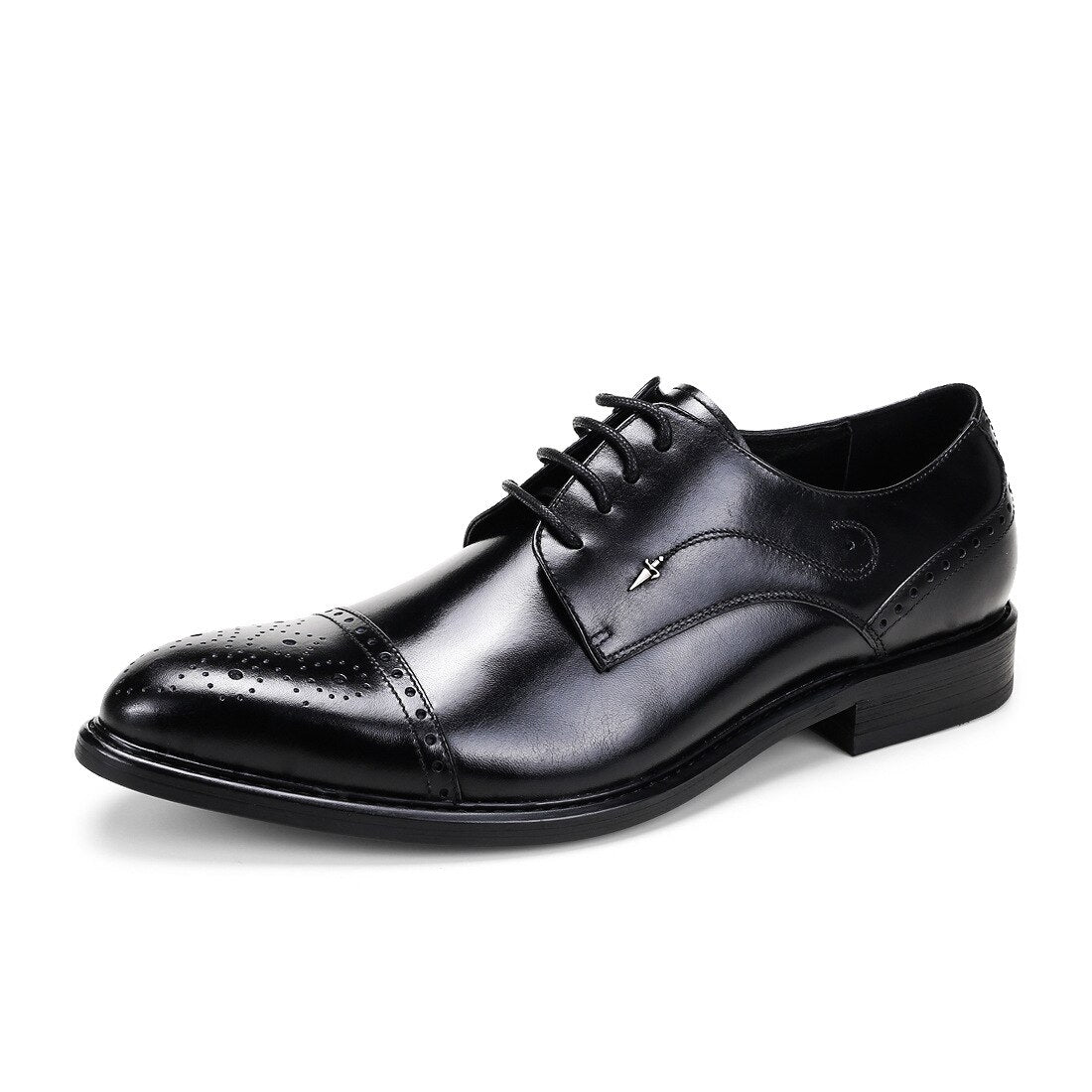 Italian Flat Men Dress Shoes Genuine Leather Office Business Wedding Handmade Mixed Color Brogue Formal Pointed Toe Oxfords Male