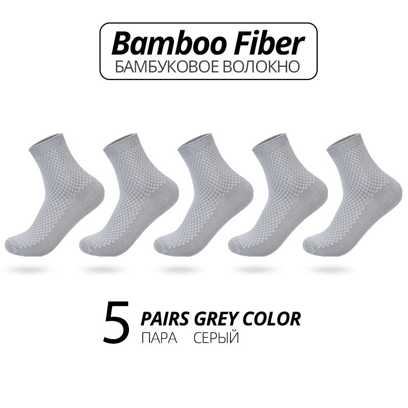 HSS Brand Bamboo Fiber Men Socks 5pairs/lot New Classic Business Long Socks Summer Winter Casual Man Dress Sock Big Size EU38-45