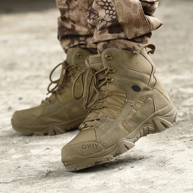 2022 New Footwear Military Tactical Mens Boots Special Force Leather Desert Combat Ankle Boot Army Men&#39;s Shoes Plus Size 39-46
