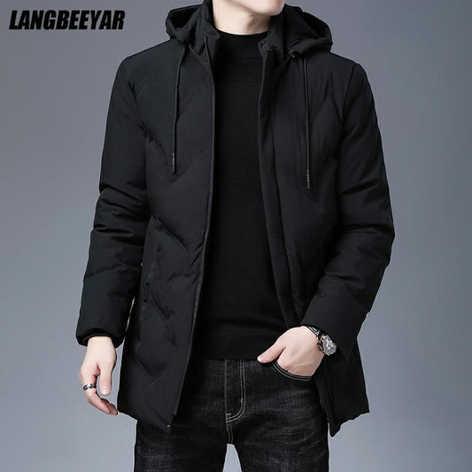 Top Quality Brand Casual Fashion Thicken Warm Men Long Parka Winter ...