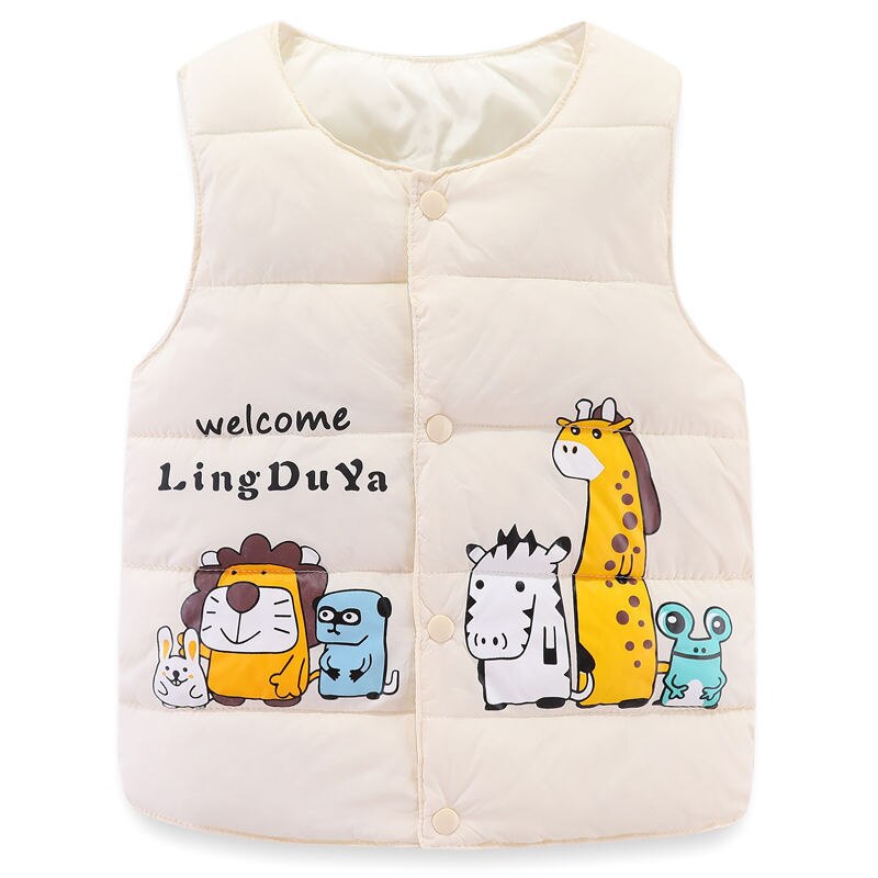 2021 Autumn Winter Girls Warm Vest Boys Thicken Waistcoat Kids Outerwear Vest Children Shiny Down Cotton Jackets Vest For 3-8 Y