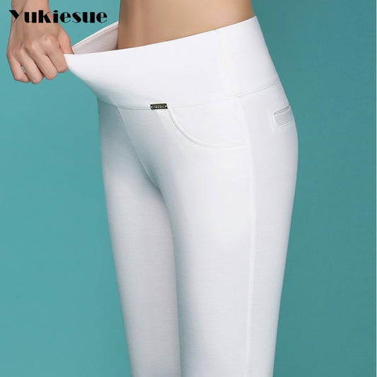 High quality pencil pants capris women 2018 summer style high waist elastic skinny pants female trousers woman pantalon femme
