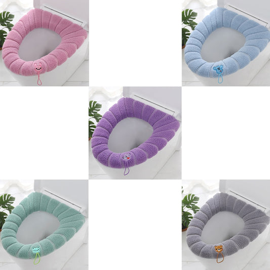 Toilet Seat Cover Home Winter Heated Washable Toilet Seat Lid Bathroom Supplies Soft Toilet Pad Case Waterproof Bathroom Cover