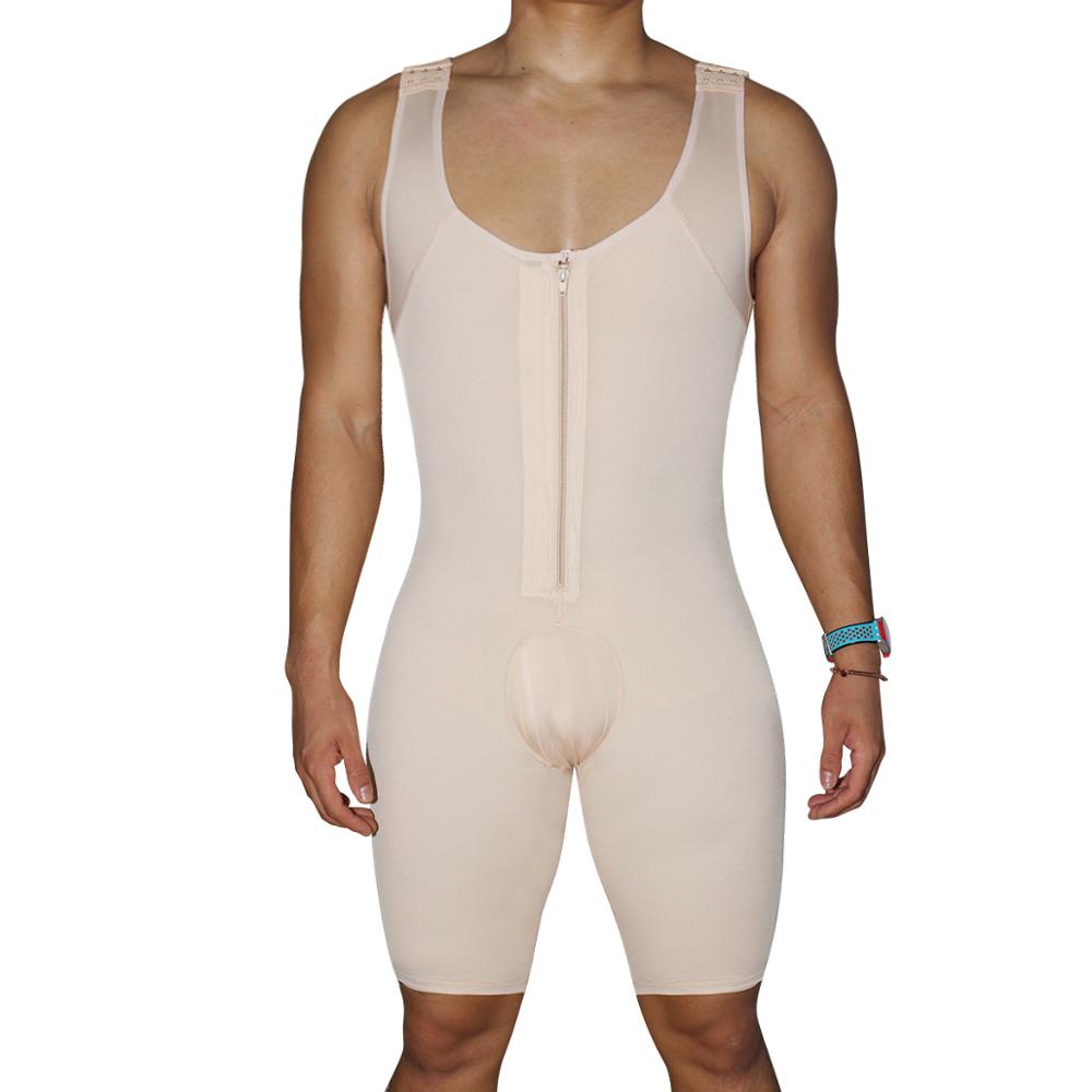 Men&#39;s Shapewear Bodysuit Tummy Control Compression Slimming Full Body Shaper Workout Abs Abdomen Underwear Plus Size Open Crotch