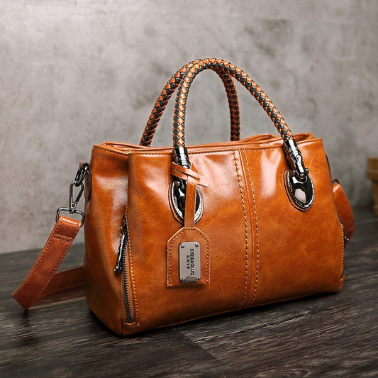 Women&#39;s PU Leather Handbags Vintage Bag Crossbody Bags For Woman Fashion Shoulder Retro Ladies Tote Sling Torebka Damska XD06