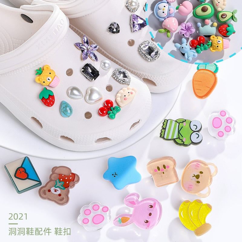 Shoe Charms Decoration - Best 10pcs/set Shoe Charms Decoration Buckle carton chocolate ice cream fruit acrylic M JIBZ DIY combiation for croc friend gift