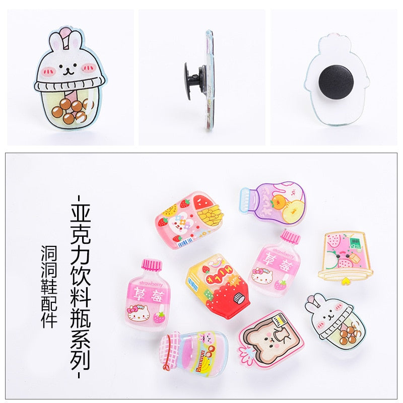 Shoe Charms Decoration - Best 10pcs/set Shoe Charms Decoration Buckle carton chocolate ice cream fruit acrylic M JIBZ DIY combiation for croc friend gift