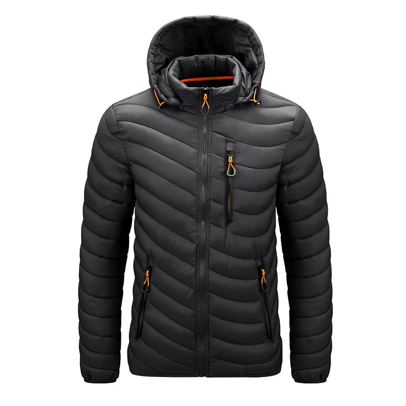 Winter Warm Waterproof Jacket Men, New Autumn Thick Hooded Parkas, Men's Fashion Casual Slim Jacket Coat Men