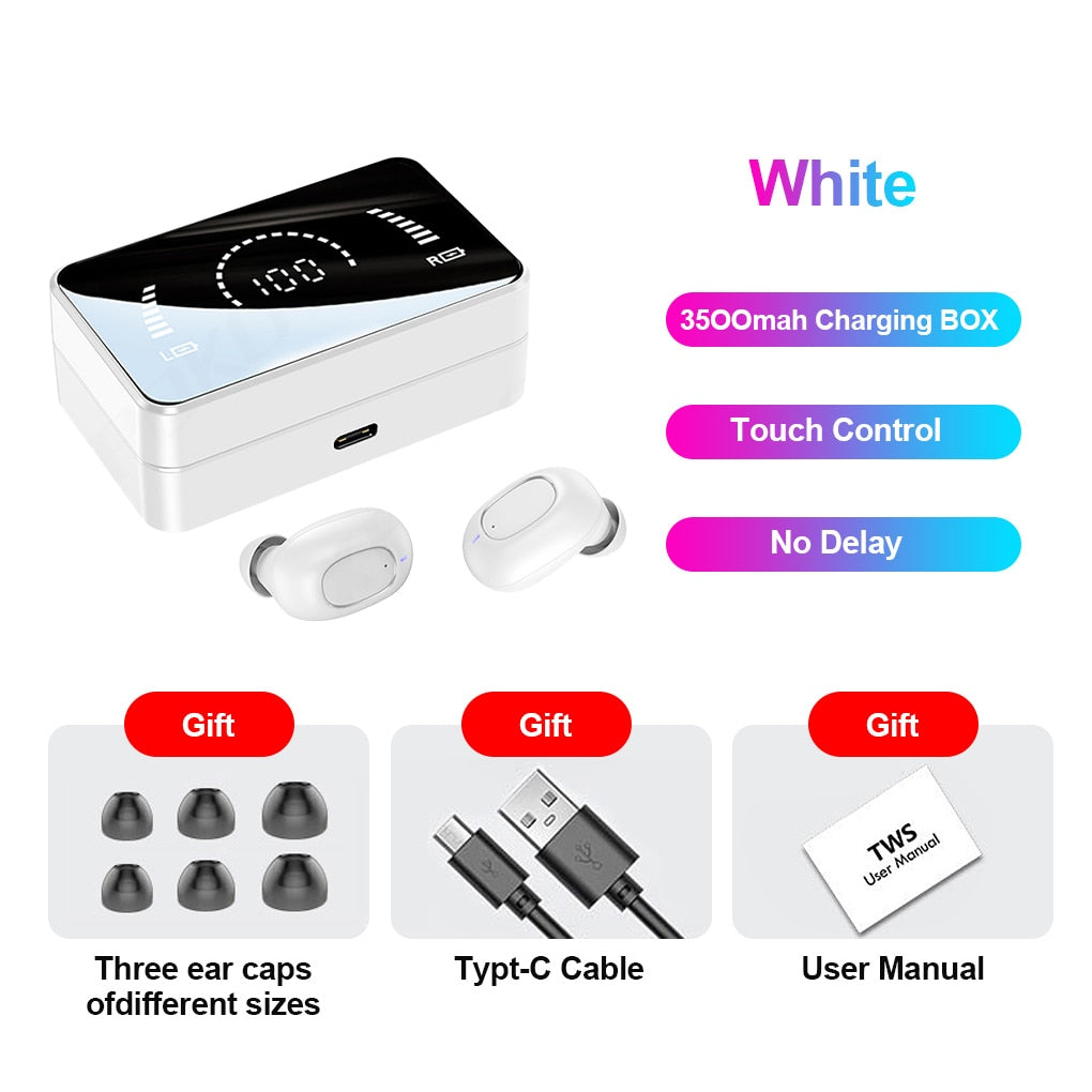 Brand New S20 TWS Bluetooth 5.1 Wireless Headphones 3500mAh Charging Box HIFI Stereo Sound IPX7 Waterproof Sports Earphones