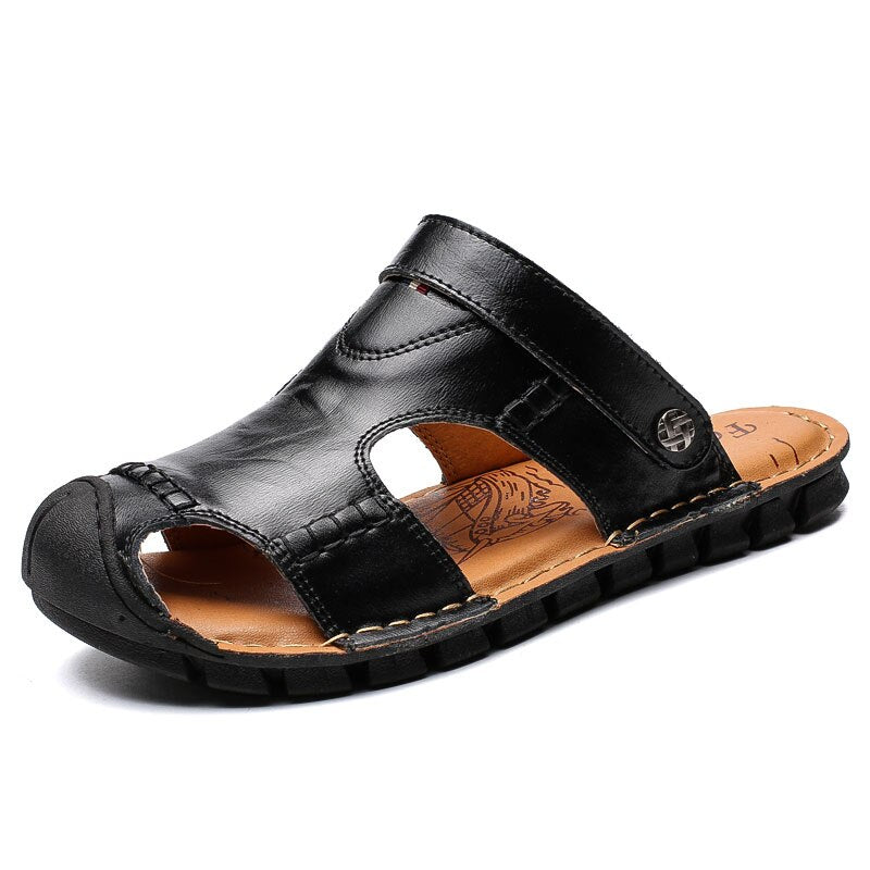 Summer Men Beach Genuine Leather High Quality Sandals Shoes Outdoor Hiking Climbing Classic Rome Comfortable Male Soft Size38-44