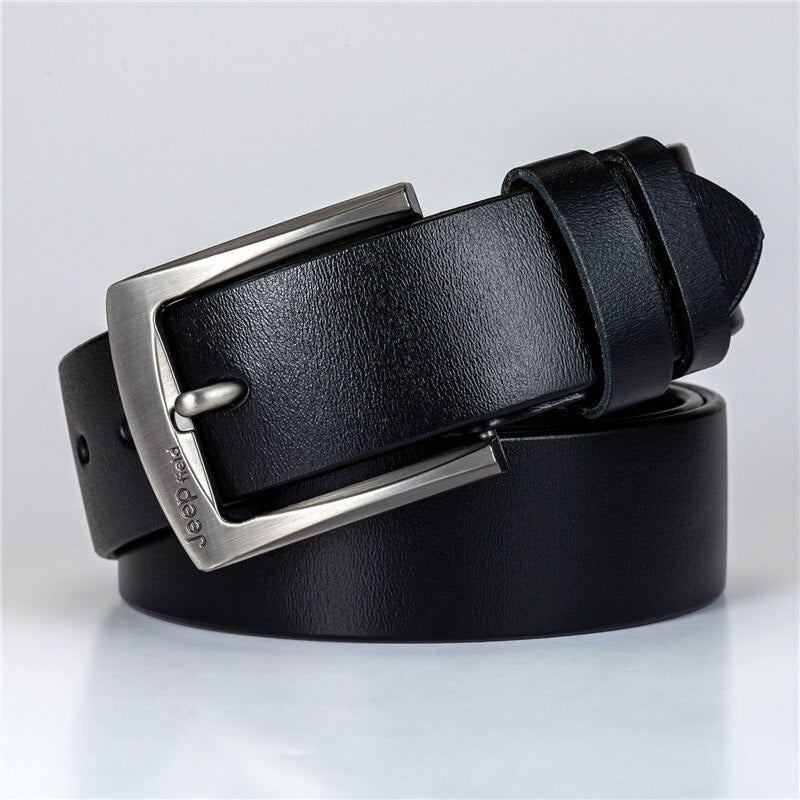 New Leather Men Business Pin Buckle Belt Head Layer Cowhide Casual Fashion Pants New Trend Luxury High Quality Men&#39;s Belt