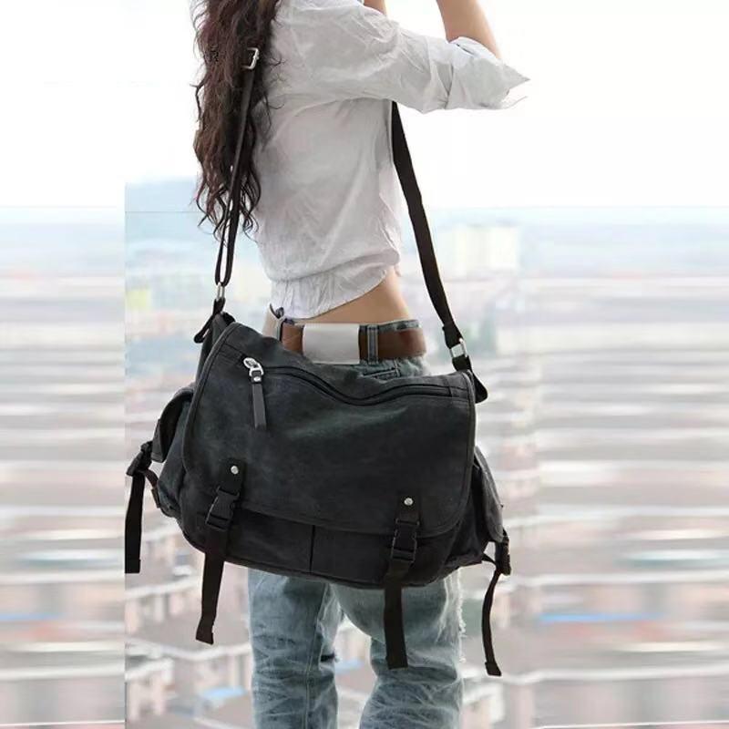 Large Capacity Vintage Canvas Messenger Bags For Women 2020  Laptop Shoulder School Ladys Travel Casual Tote Shoulder Feminina