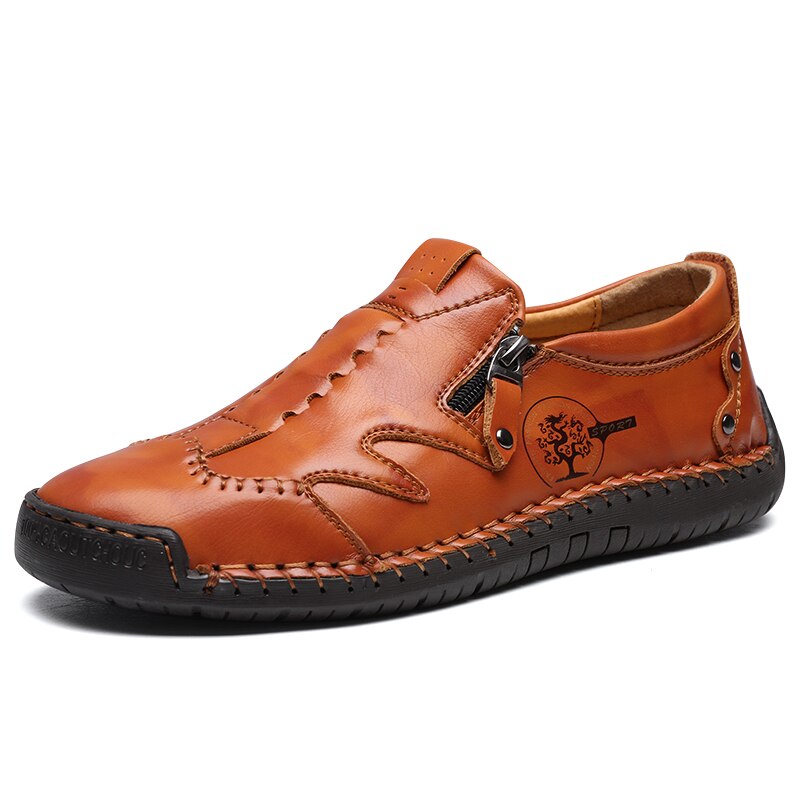 New Breathable Men&#39;s Shoes Outdoor Loafers Flat Moccasins Fashion Men&#39;s Driving Shoes Comfortable Genuine Leather Casual Shoes