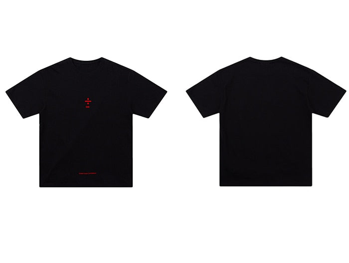 Fashion Hip Hop T Shirt Men - Best DARK Fashion Hip Hop T Shirt Men Oversized Streewear Harajuku Tops Tees Summer Chinese Embroidery Cotton Loose Shirts